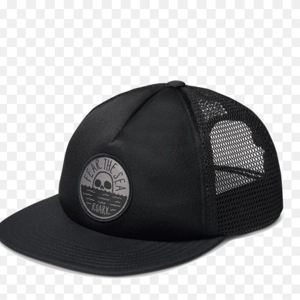 Roark Black packable trucker hat